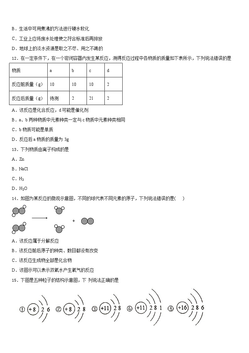 2023-2024学年吉林省松原市名校九上化学期末质量检测模拟试题含答案03