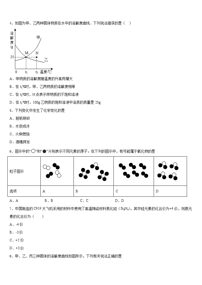 2023-2024学年吉林省延边州敦化市九上化学期末联考模拟试题含答案第2页