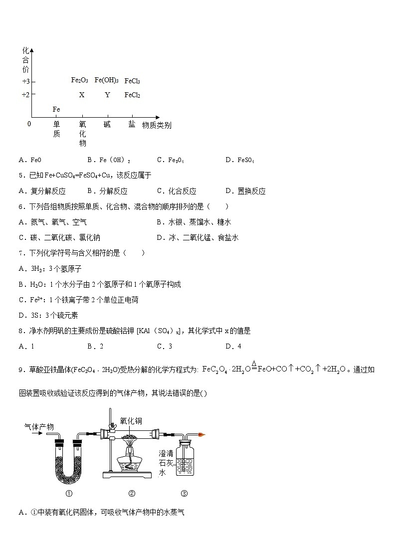 2023-2024学年吉林省延边朝鲜族自治州名校九上化学期末复习检测模拟试题含答案02