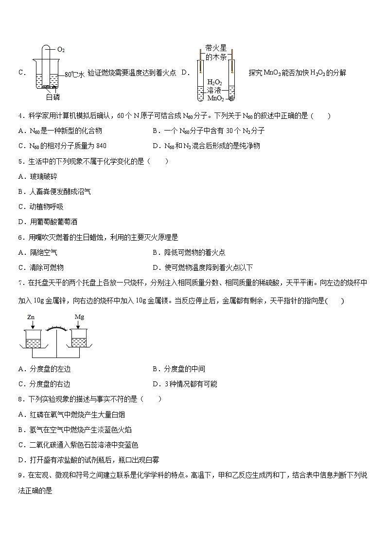 2023-2024学年哈尔滨市重点中学九年级化学第一学期期末监测试题含答案02