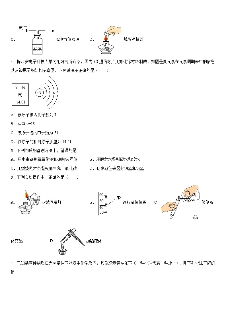 2023-2024学年吉林省长春市九台市九上化学期末经典试题含答案第2页
