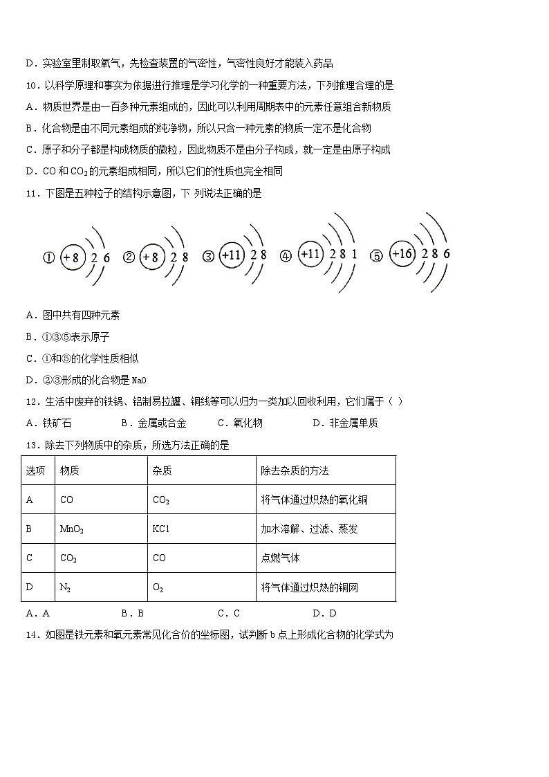 2023-2024学年四川省乐至县联考九年级化学第一学期期末监测模拟试题含答案第3页