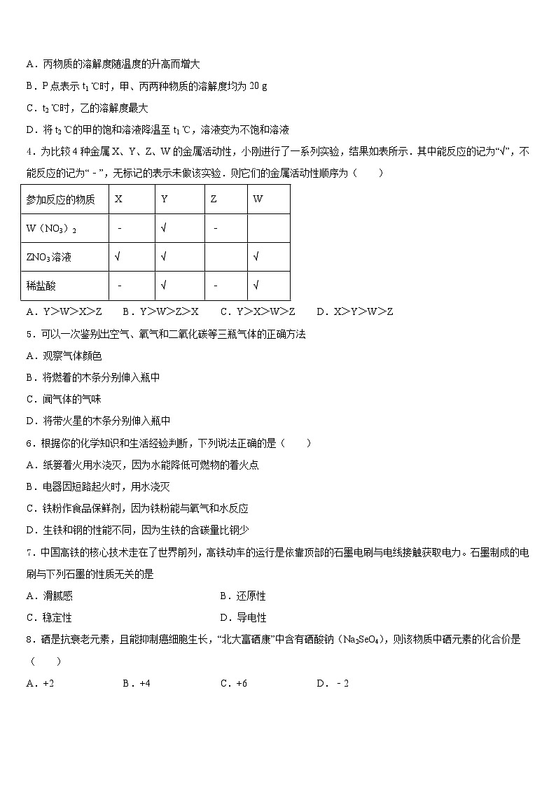 2023-2024学年四川省南部县九年级化学第一学期期末调研模拟试题含答案第2页