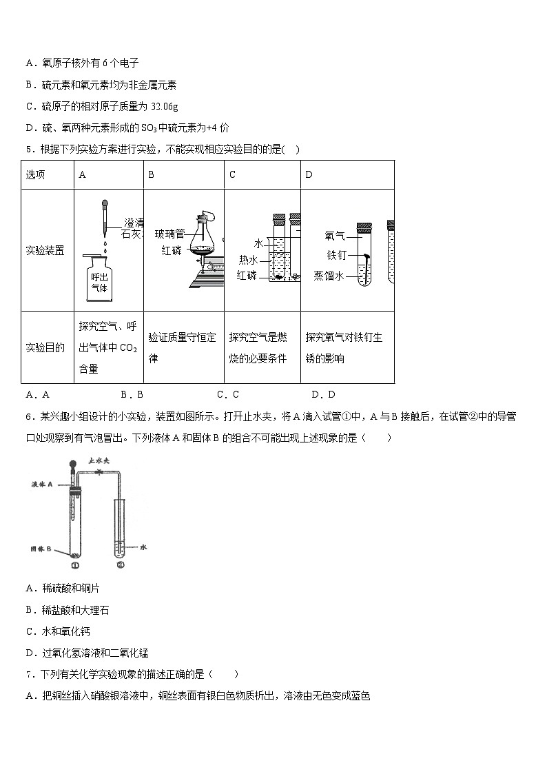 2023-2024学年四川省万源市第一中学九上化学期末复习检测模拟试题含答案第2页