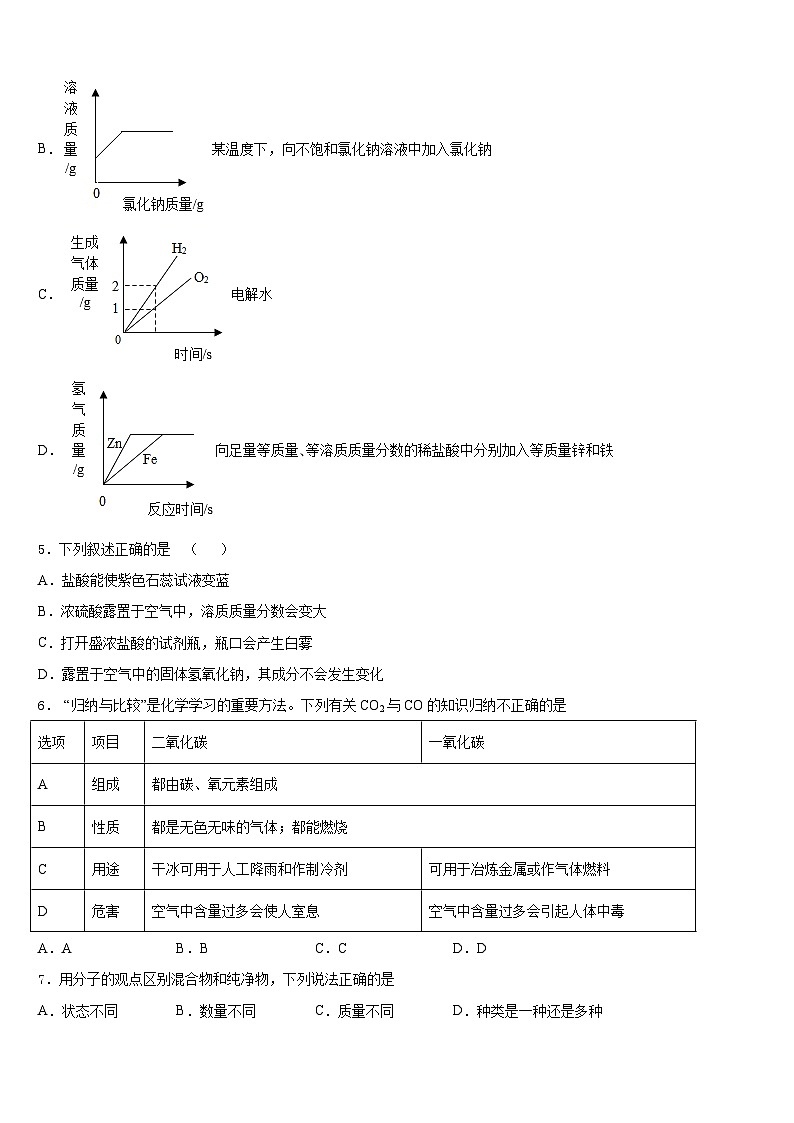 2023-2024学年四川省成都金牛区五校联考化学九年级第一学期期末统考模拟试题含答案02