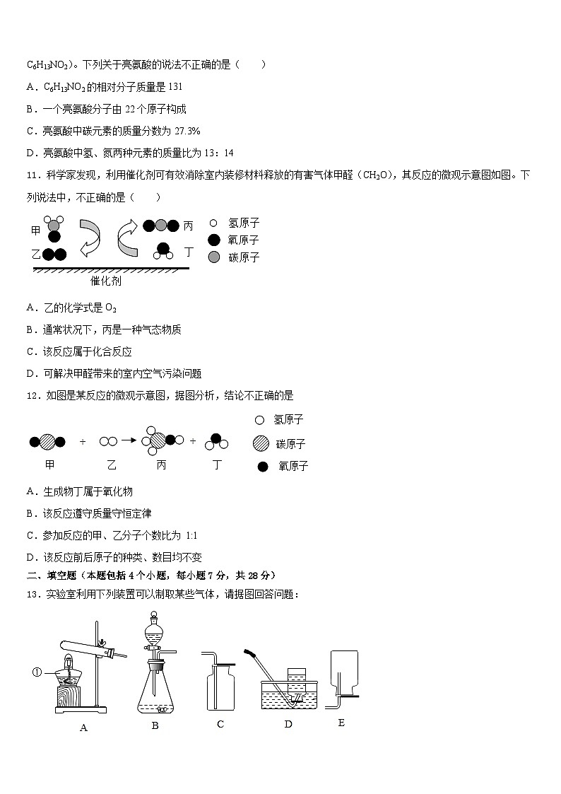 2023-2024学年四川省成都七中学育才中学化学九年级第一学期期末质量检测模拟试题含答案第3页