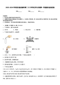 2023-2024学年四川省成都市第二十三中学化学九年级第一学期期末监测试题含答案