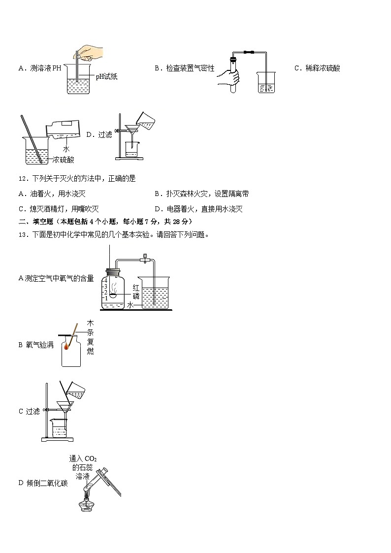 2023-2024学年四川省成都市双流黄甲中学化学九上期末教学质量检测模拟试题含答案第3页