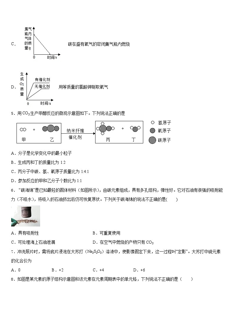 2023-2024学年四川省成都市西川中学九年级化学第一学期期末监测试题含答案02