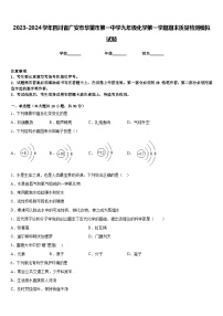 2023-2024学年四川省广安市华蓥市第一中学九年级化学第一学期期末质量检测模拟试题含答案