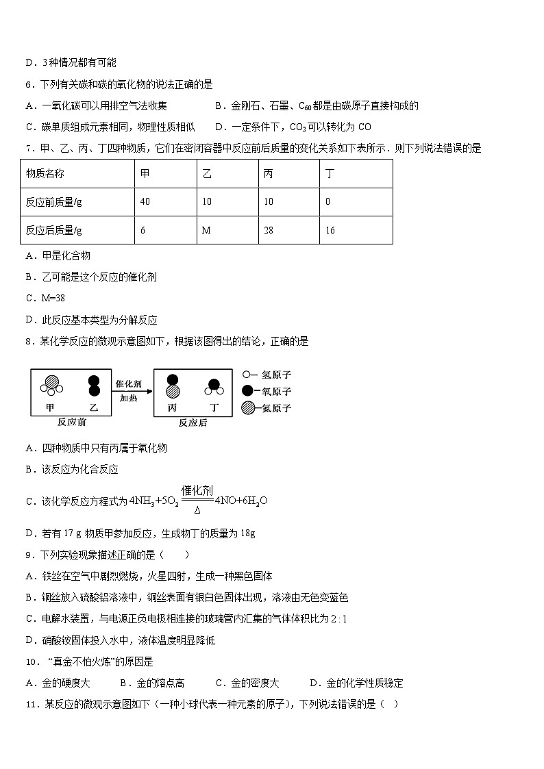 2023-2024学年四川省广汉中学九上化学期末质量检测试题含答案第2页