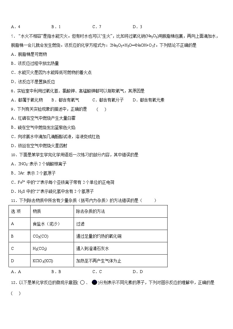 2023-2024学年四川省眉山市化学九年级第一学期期末检测试题含答案第2页