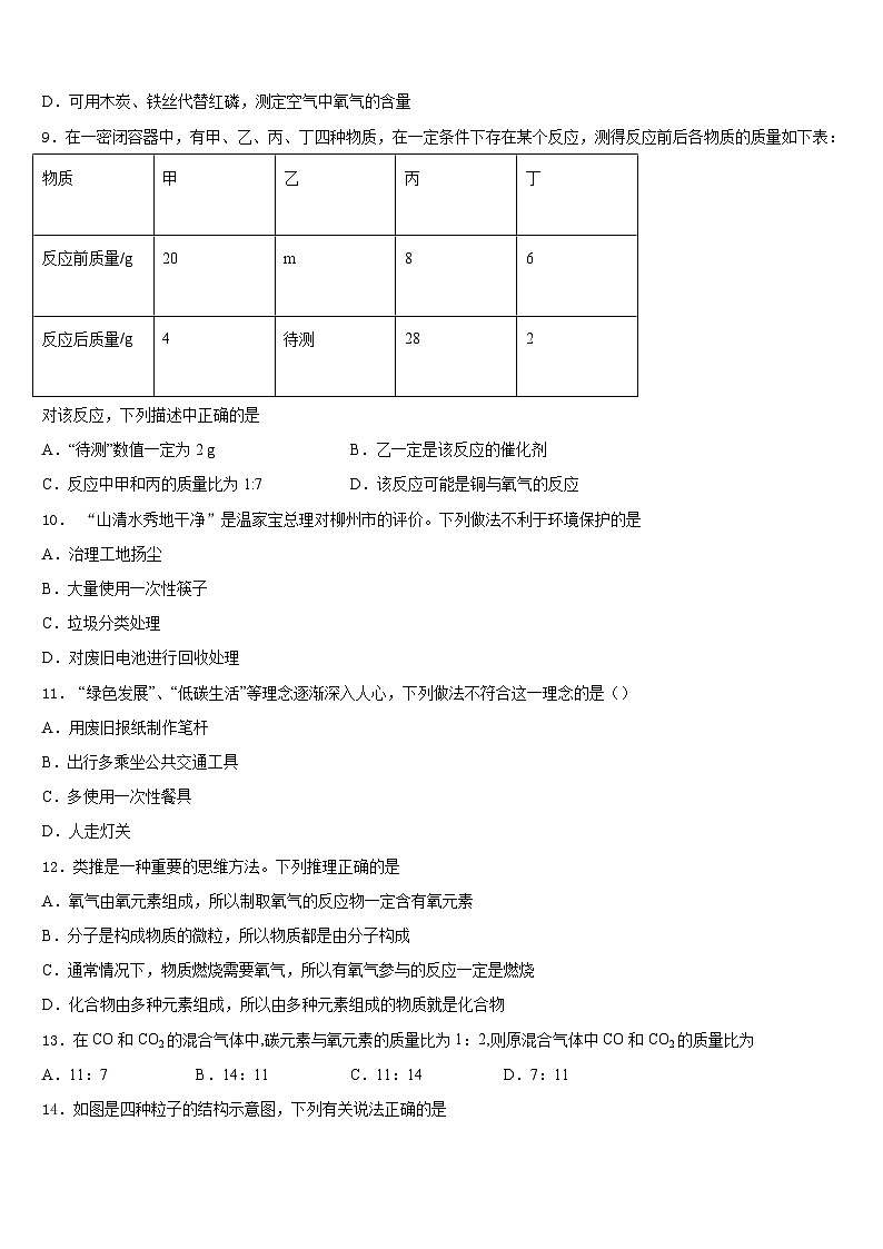 2023-2024学年四川省眉山市仁寿县九年级化学第一学期期末检测试题含答案第3页
