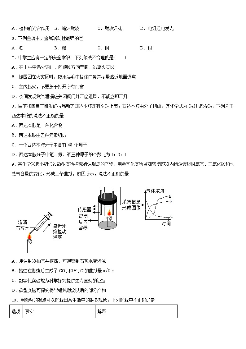 2023-2024学年四川省绵阳涪城区化学九年级第一学期期末经典试题含答案第2页