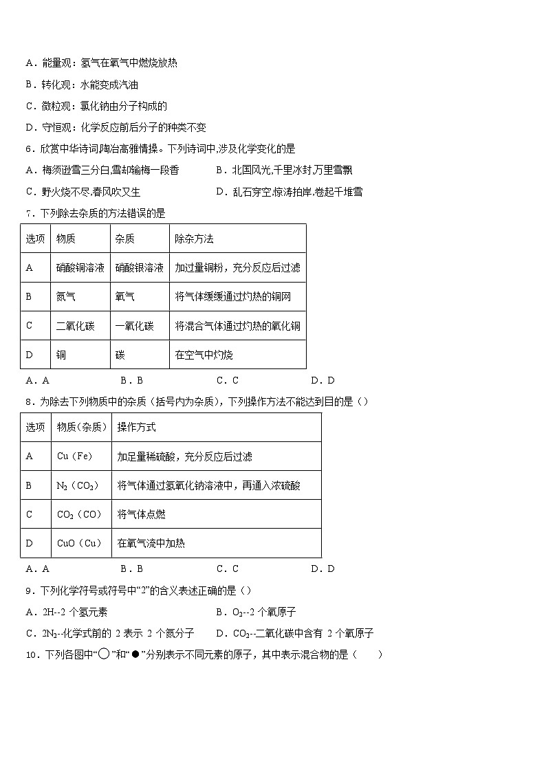 2023-2024学年四川省遂宁市遂宁市第二中学九年级化学第一学期期末统考试题含答案第2页