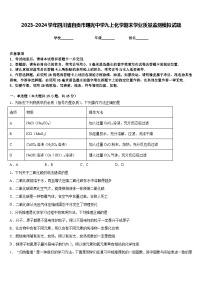 2023-2024学年四川省自贡市曙光中学九上化学期末学业质量监测模拟试题含答案