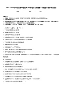 2023-2024学年四川省绵阳宜溪中学心化学九年级第一学期期末调研模拟试题含答案