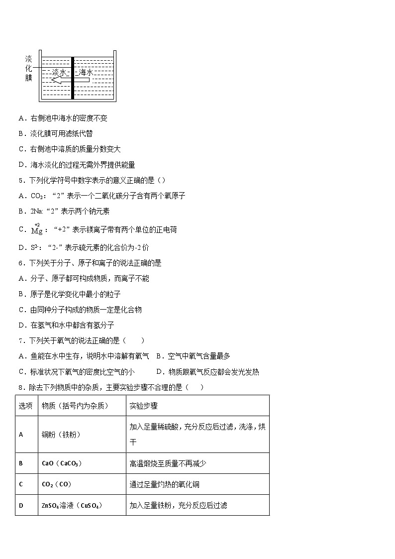 2023-2024学年安徽省合肥包河区五校联考化学九年级第一学期期末达标检测模拟试题含答案02