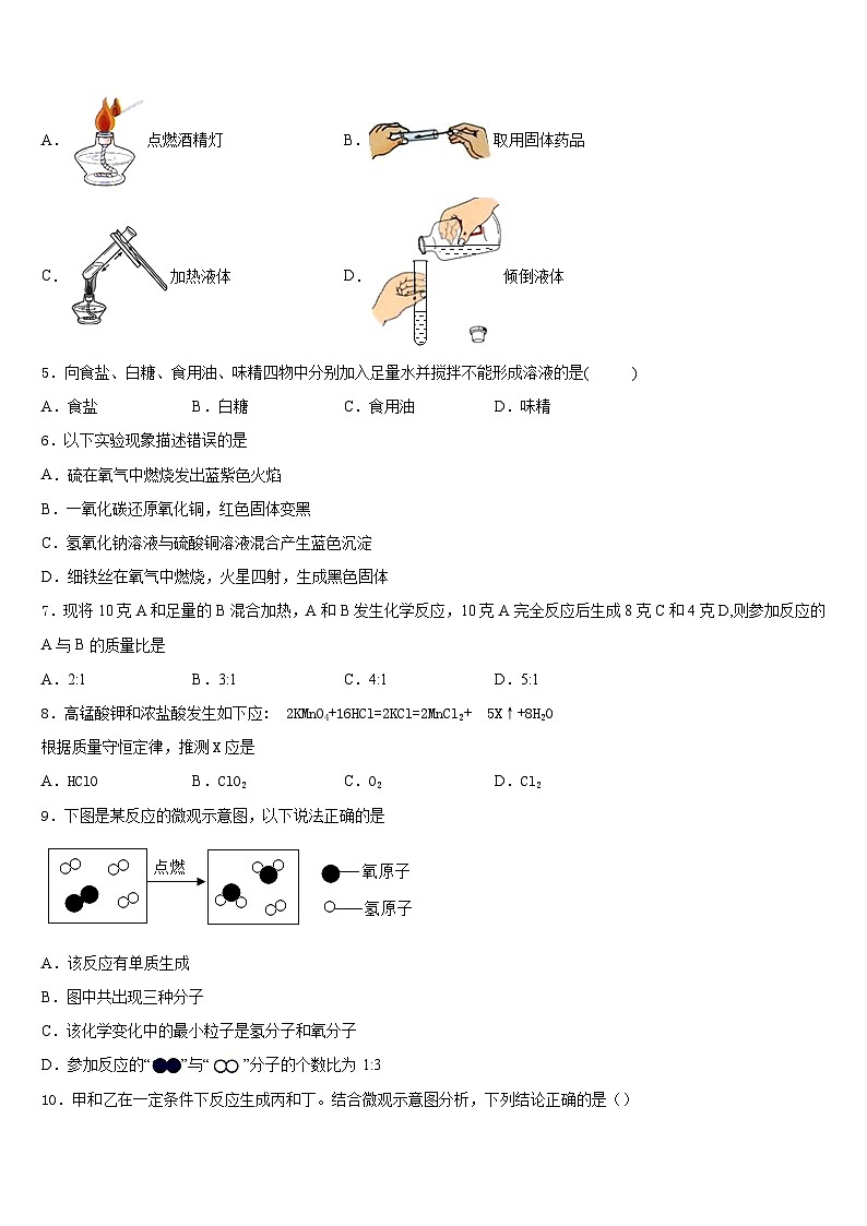 2023-2024学年安徽省临泉县化学九上期末联考模拟试题含答案第2页