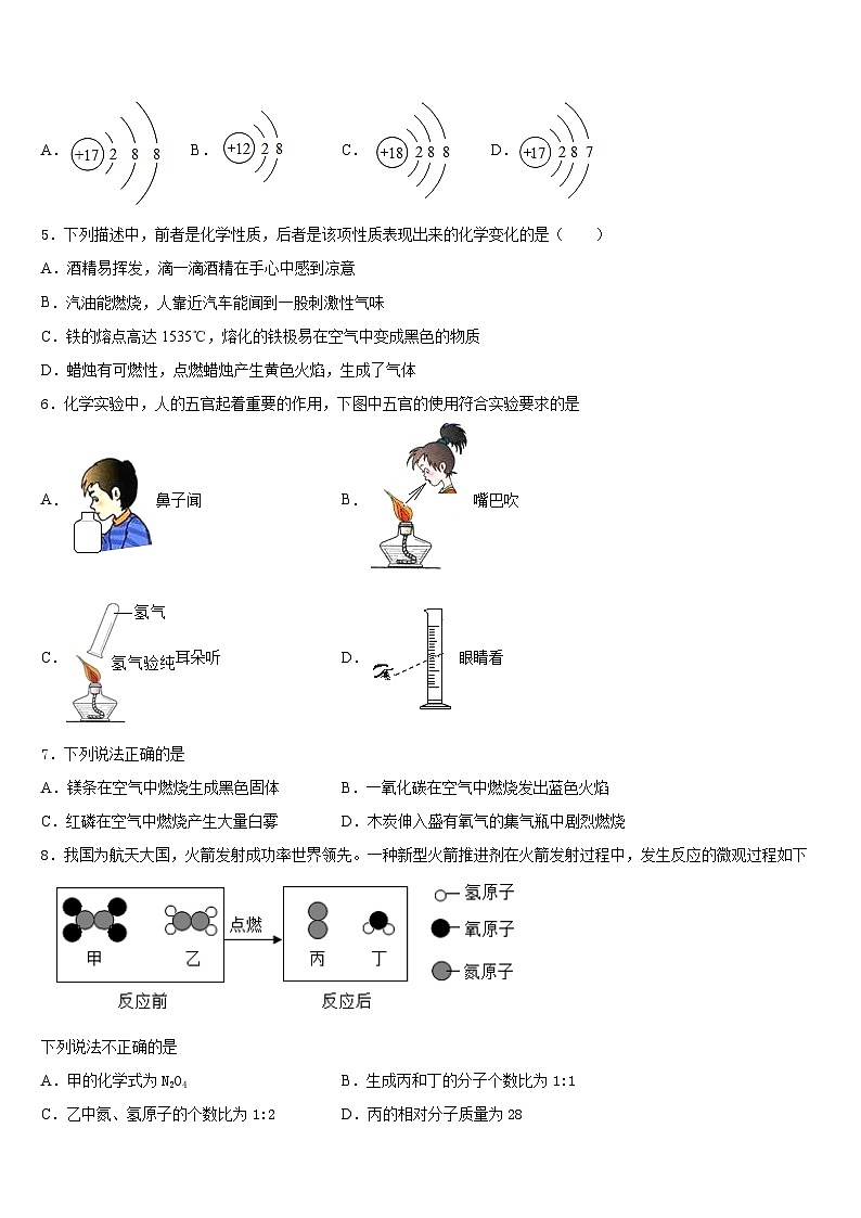 2023-2024学年安徽省安庆望江县联考九年级化学第一学期期末质量跟踪监视试题含答案02