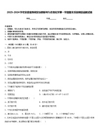 2023-2024学年安徽省滁州定远县联考九年级化学第一学期期末质量跟踪监视试题含答案