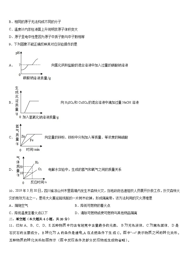 2023-2024学年安徽省黄山市区县化学九年级第一学期期末学业质量监测模拟试题含答案第3页