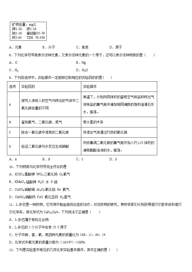 2023-2024学年山东省东营市部分学校化学九上期末质量跟踪监视模拟试题含答案第3页