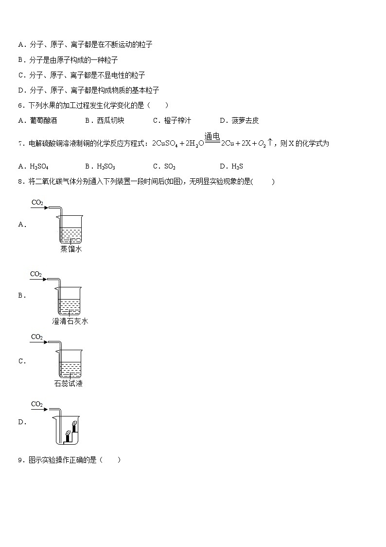 2023-2024学年山东省东营市名校九年级化学第一学期期末复习检测试题含答案第2页