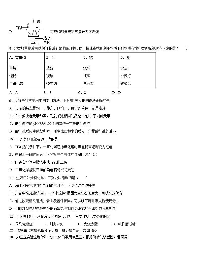 2023-2024学年山东省临沂市青云中学九上化学期末教学质量检测模拟试题含答案03