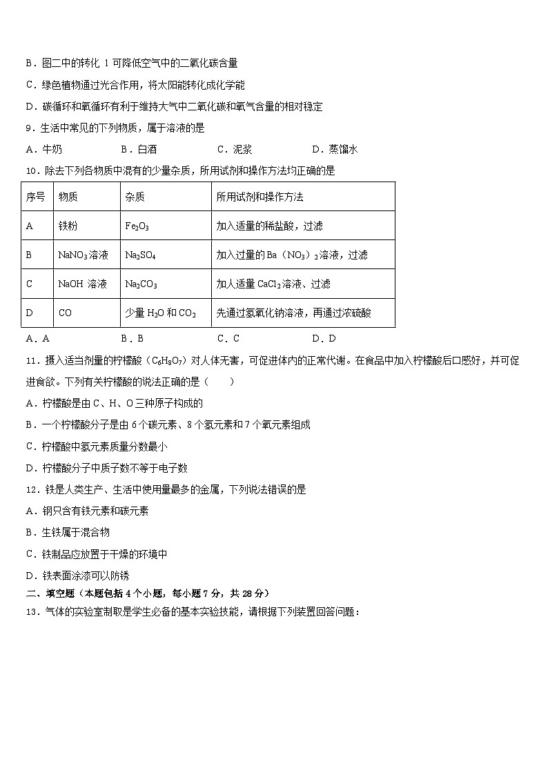 2023-2024学年山东省临沂临沭县联考九上化学期末统考试题含答案第3页