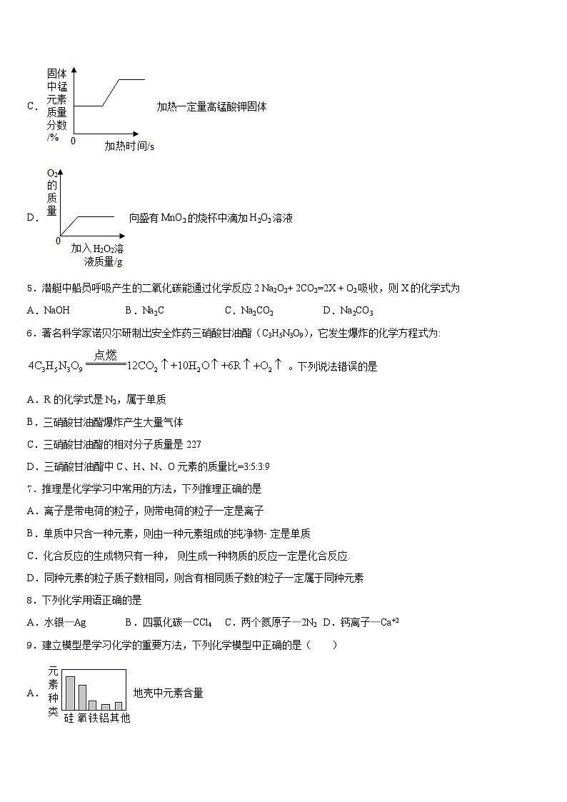 2023-2024学年山东省东营市胜利中学化学九上期末教学质量检测模拟试题含答案第2页