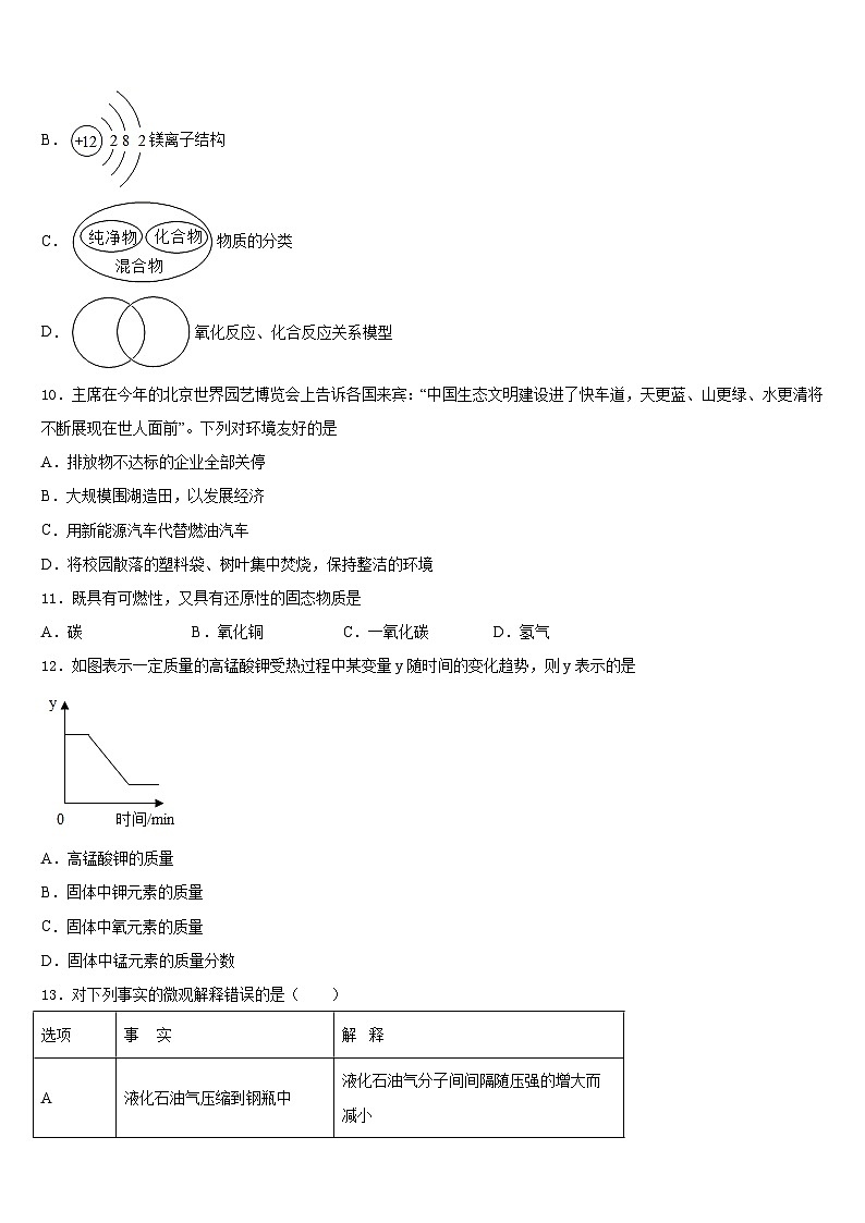 2023-2024学年山东省东营市胜利中学化学九上期末教学质量检测模拟试题含答案第3页