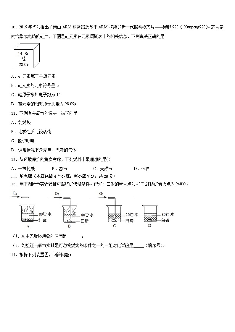2023-2024学年山东省德州市经开区化学九上期末达标检测模拟试题含答案第3页