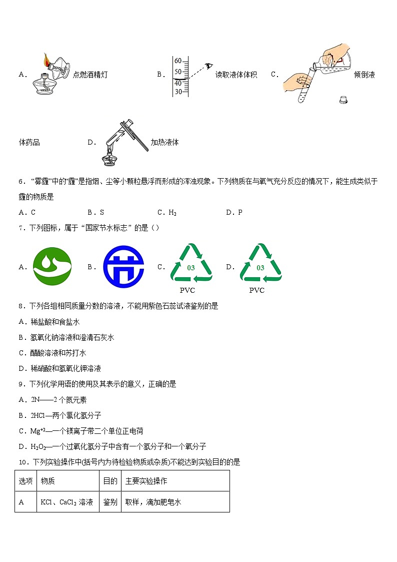 2023-2024学年山东省新泰市化学九年级第一学期期末统考试题含答案第2页