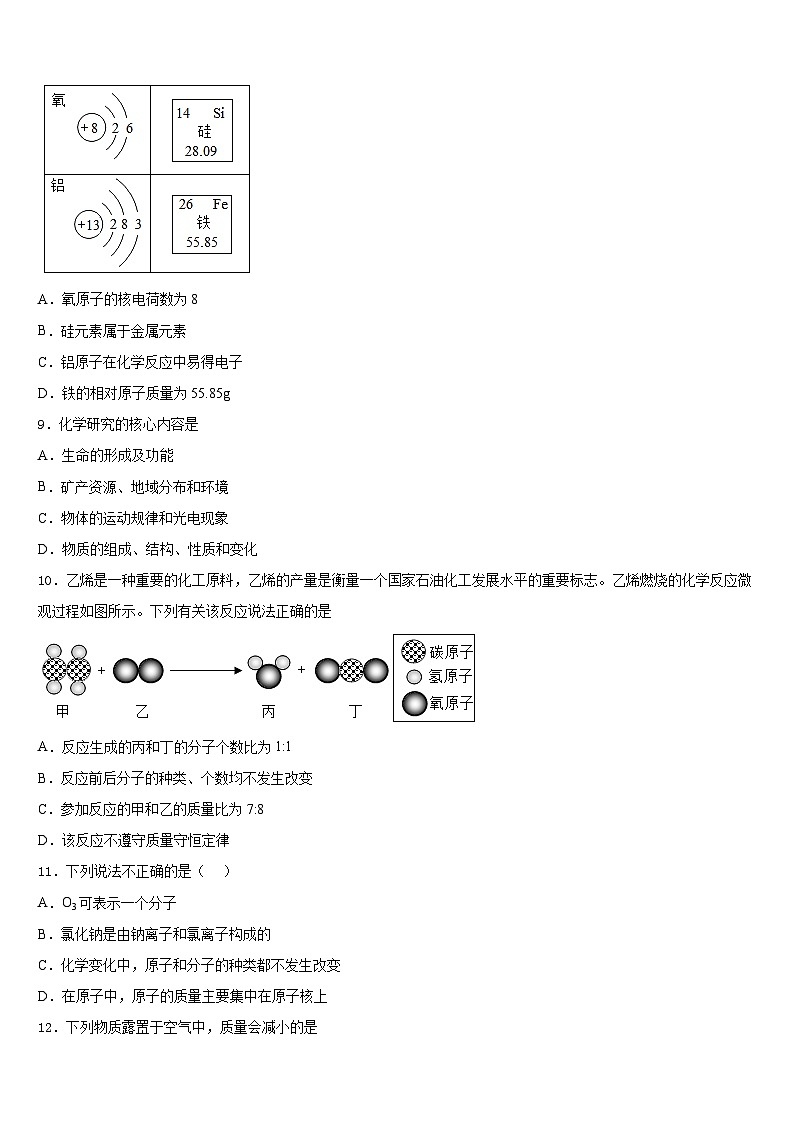2023-2024学年山东省寿光市化学九上期末教学质量检测试题含答案第3页