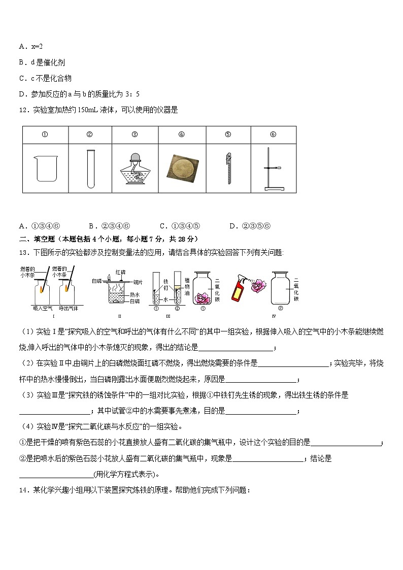 2023-2024学年山东省临沭县青云镇中心中学九上化学期末学业质量监测模拟试题含答案03