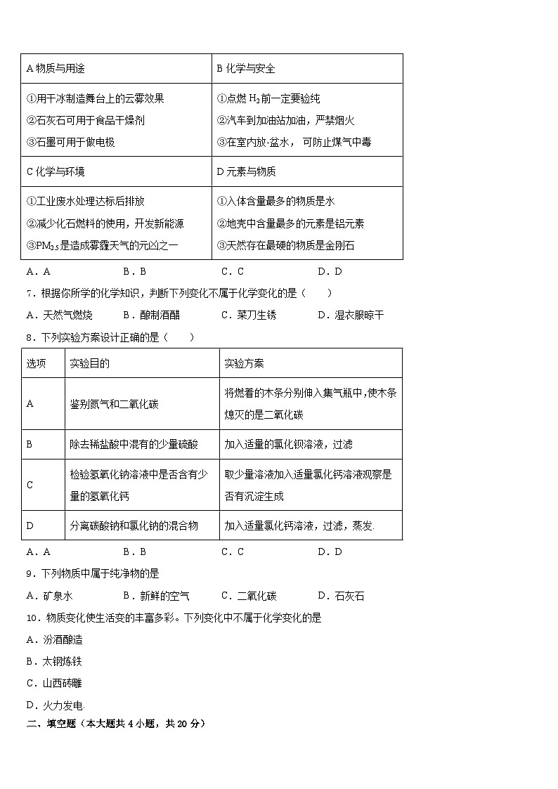 2023-2024学年山东省日照市化学九年级第一学期期末学业质量监测模拟试题含答案第2页