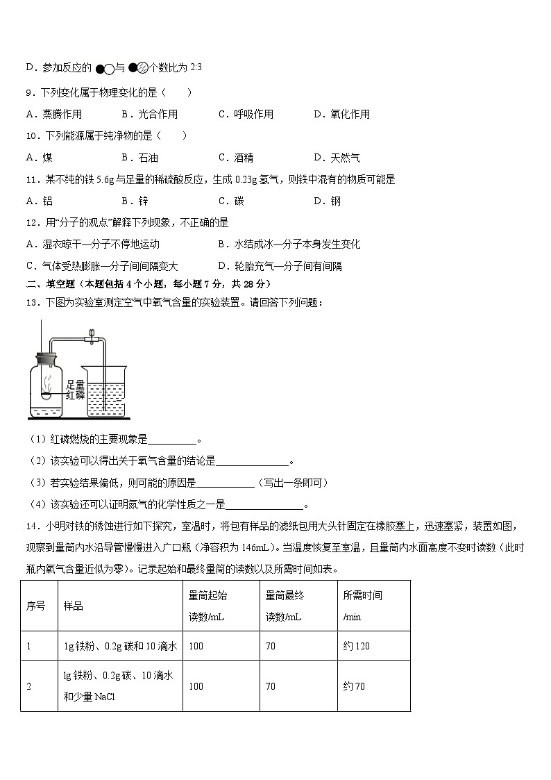 2023-2024学年山东省济南高新区四校联考化学九上期末达标检测试题含答案03