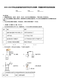 2023-2024学年山东省济南市实验中学化学九年级第一学期期末教学质量检测试题含答案