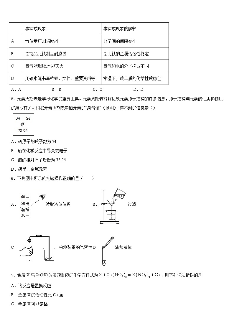 2023-2024学年山东省济宁市兖州市化学九上期末预测试题含答案第2页