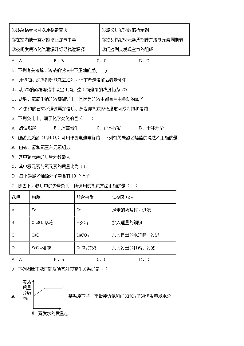 2023-2024学年山东省望留镇庄头中学化学九年级第一学期期末调研试题含答案第2页