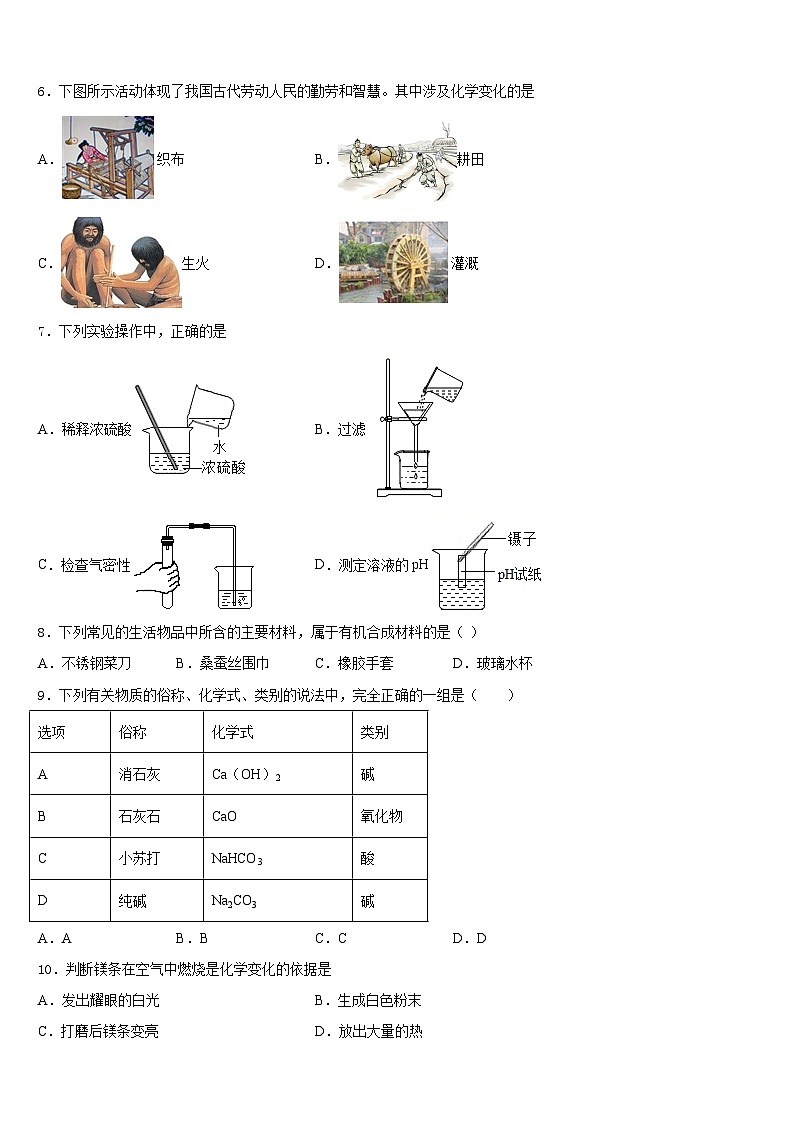 2023-2024学年山东省青大附中化学九上期末监测试题含答案第2页