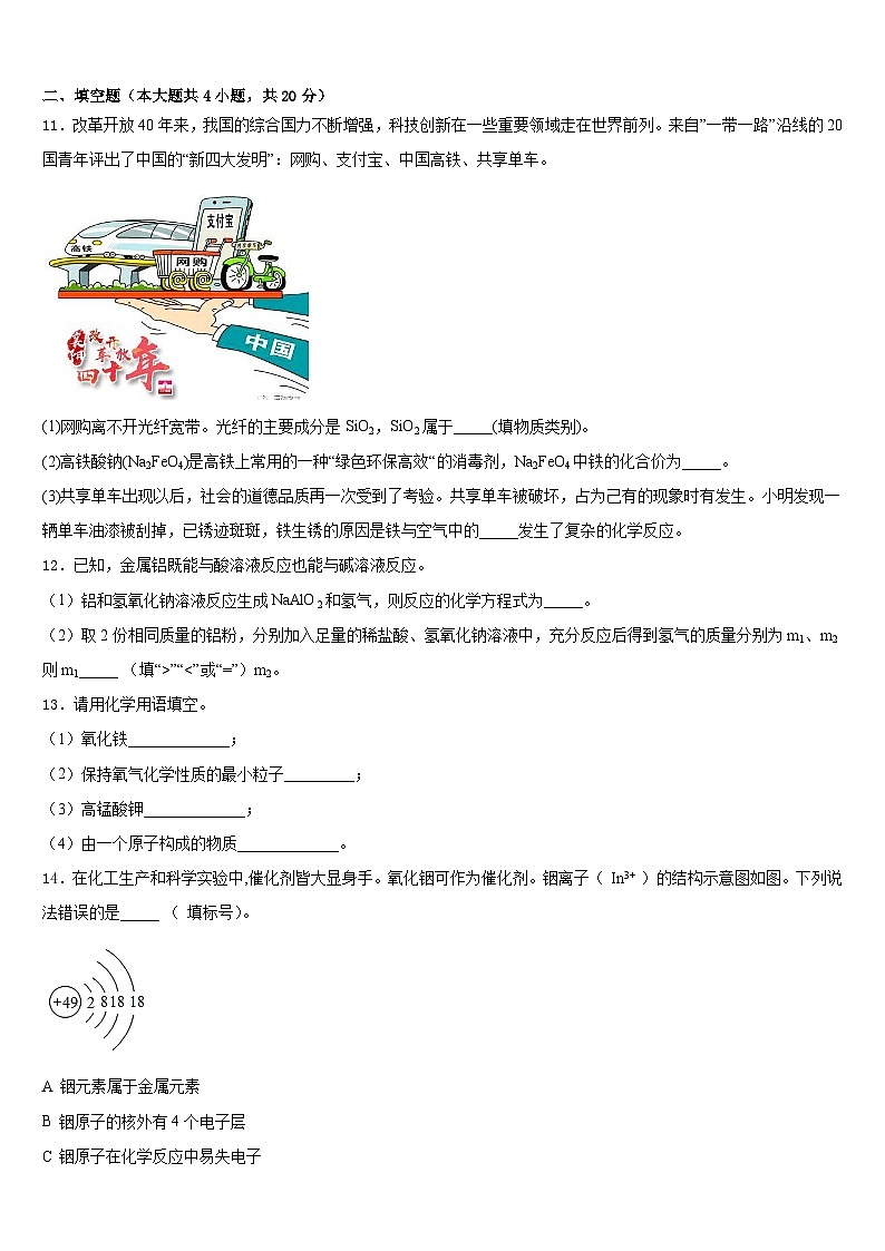 2023-2024学年山东省青大附中化学九上期末监测试题含答案第3页
