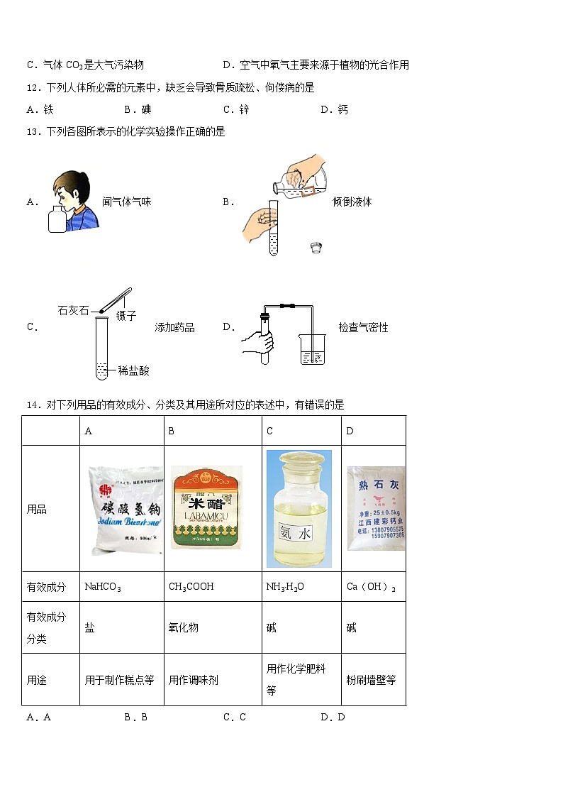 2023-2024学年山东省青岛市九上化学期末经典试题含答案第3页