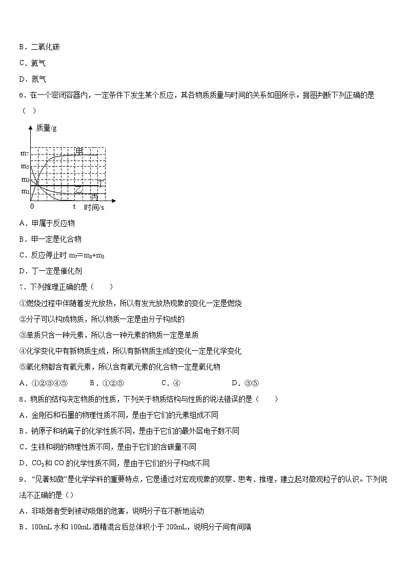 2023-2024学年山东省青岛市西海岸新区6中九上化学期末质量检测模拟试题含答案02