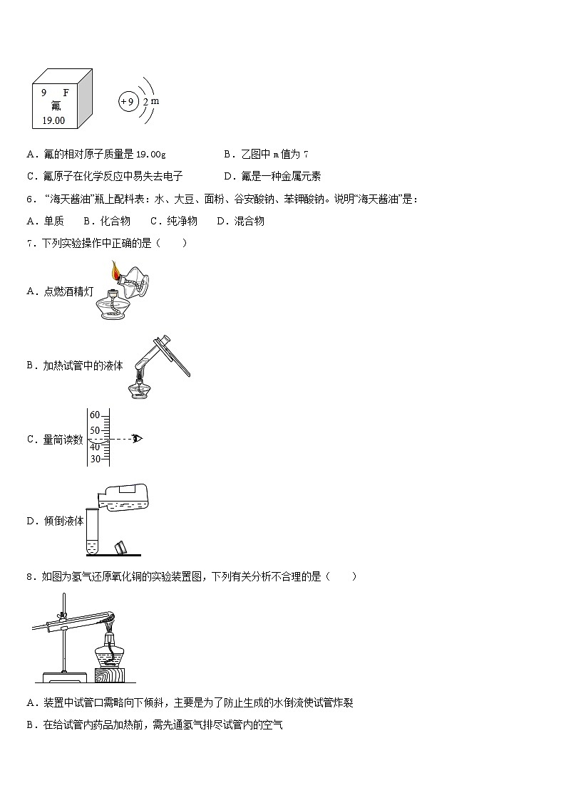 2023-2024学年山东省青岛市西海岸新区四中学九上化学期末调研模拟试题含答案第2页