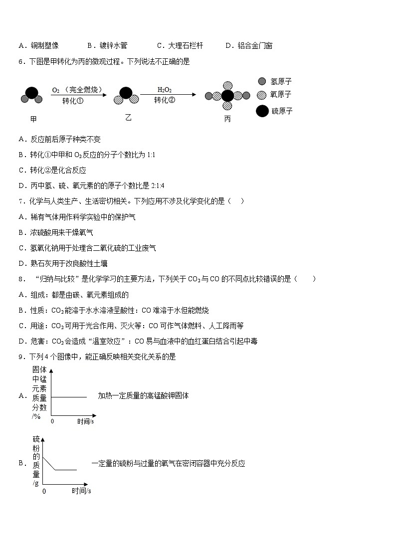 2023-2024学年山西省临汾市忻州师范院附属外国语中学九年级化学第一学期期末调研模拟试题含答案第2页