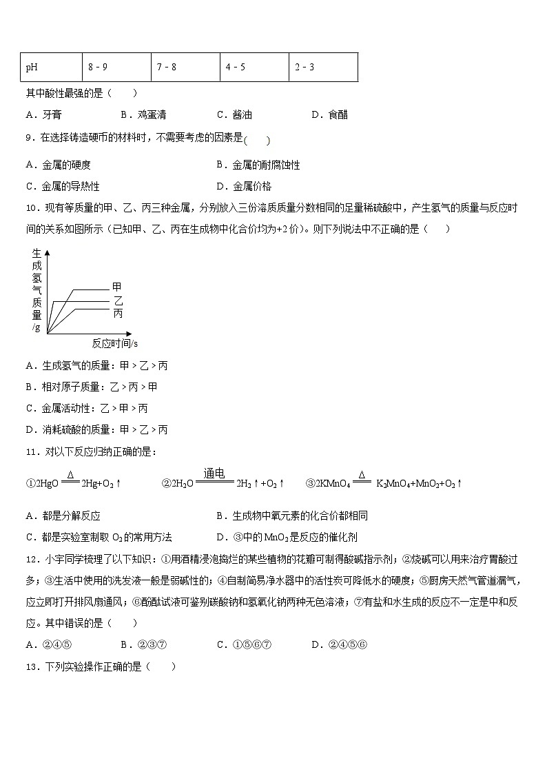 2023-2024学年广东省广州白云区六校联考九年级化学第一学期期末检测试题含答案03