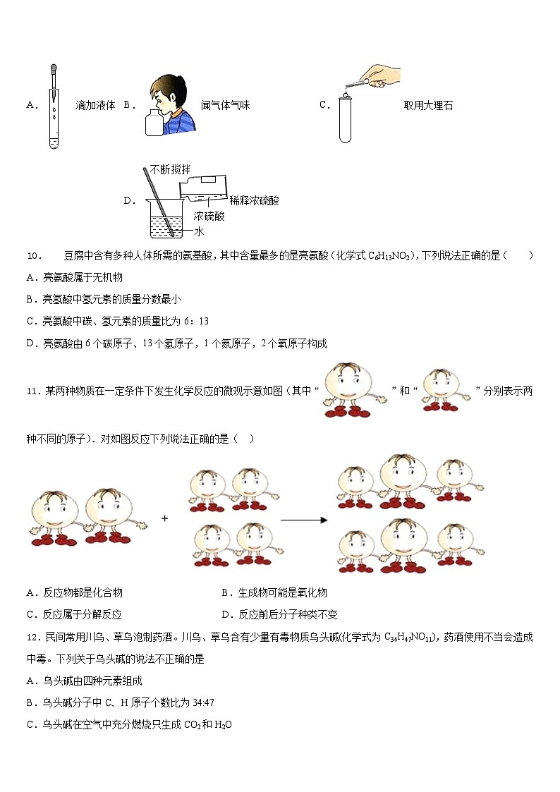 2023-2024学年广东省广州市荔湾区统考化学九年级第一学期期末复习检测模拟试题含答案03