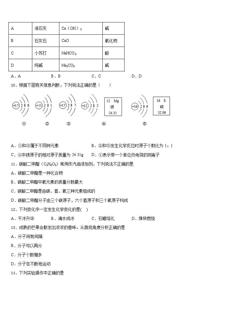 2023-2024学年广东省广州市省实教育集团化学九年级第一学期期末经典模拟试题含答案第3页